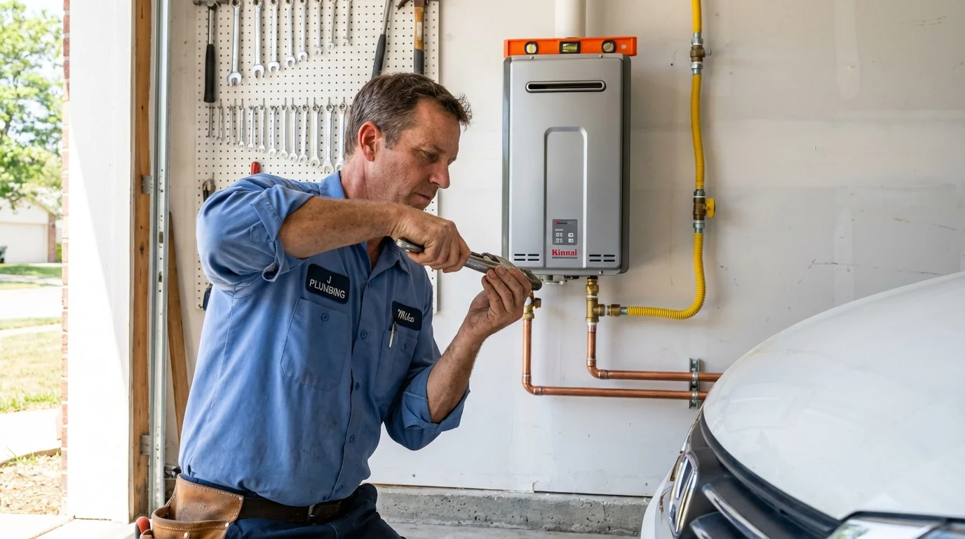 Tankless water heater installation by a Johns Plumbing LLC plumber in Osceola